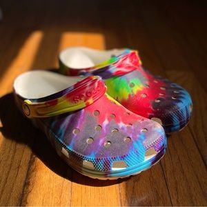 Tye dye crocs
